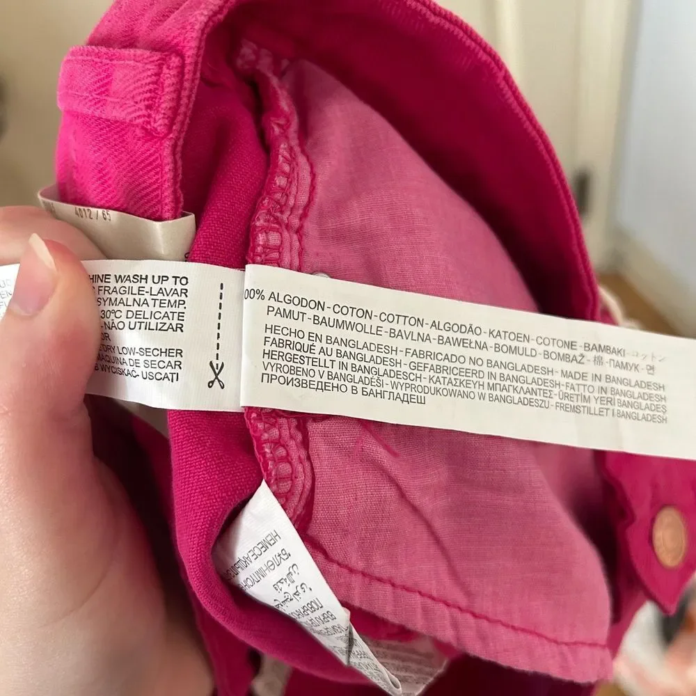 Zara High Waist Distressed Shorts Hot Pink